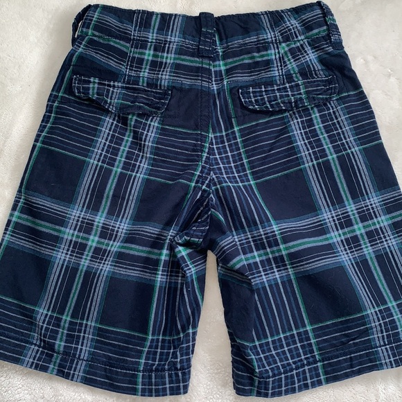 GAP Navy Blue & Green Plaid Shorts Boys 7 EUC Adjustable Waist - Picture 7 of 9